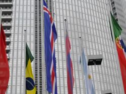 Flags fluttering - Portugal, Brazil, Argentine, Icleand Stock Footage