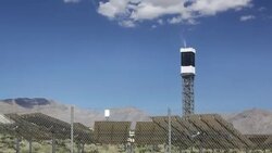 The Ivanpah Solar Thermal Power Plant in California''s Mojave Desert is currently the largest solar thermal plant in the world. It generates 392 megawatts (MW) and deploys 173,500 heliostats that reflect the suns rays onto three solar towers. It covers 4,0 Stock Footage
