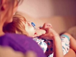 mother playing with her son Stock Footage