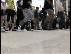 Rehearsals for Guinness record Thriller dance for Jackson's birthday on 29 Aug. News Clip