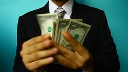 businessman show money Stock Footage