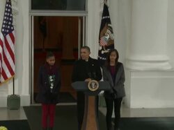 Obama pardons the turkey Stock Footage