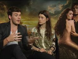INTERVIEW Astrid Berges-Frisbey, Sam Claflin on their relationship, not feeling pressure and more at the Pirates of the Caribbean - On Stranger Tides junkets at London England. (Footage by WireImage Video/GettyImages) Stock Footage