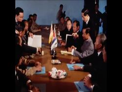 SYND 07/06/1970 KY AND LON NOL SIGNING A PACT News Clip