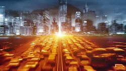 the rush hour commute in a city Stock Footage