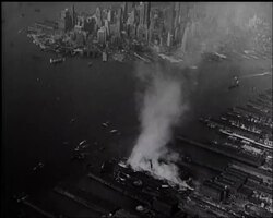 HUGE BLAZE AT NY DOCKS - News Clip
