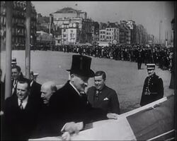President Lebrun Inspects The Gigantic Liner ""Normandie"" News Clip