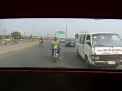 MS POV Traffic moving on street / Lagos, Nigeria Stock Footage