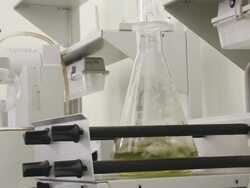 chemical experiments in the laboratory Stock Footage