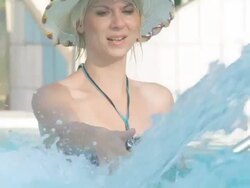HD SLOW MOTION: Woman Relaxing In The Spa Pool Stock Footage