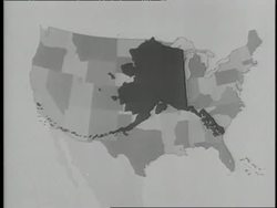 An image of the state of Alaska appears over a map of the United States. News Clip