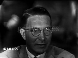 1952: KEFAUVER CAMPAIGN HEADQUARTERS PRESS ROOM: Senator Estes Kefauver sitting talking w/ LIFE Washington correspondent Frank McNaughton, SOT saying has more coming to support, will not be dictated to, party should be instrument of members of party. Instructional Video