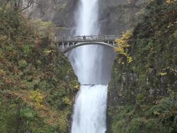 PAL Multnomah Falls Waterfall in Oregon US Stock Footage