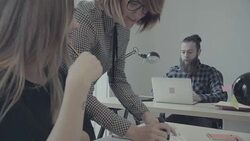 New business team: at work together in the startup office Stock Footage