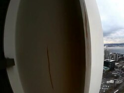 Superwide view from inside the elevator going up on the Space Needle. Stock Footage