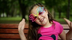 Girl waving. Slow motion. Stock Footage