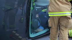 Early Morning Accident Sent One Man to Hospital Stock Footage