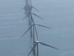 Aerial Shots of Windfarm News Clip