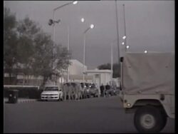 US troops on base, soundbites from Kuwaitis in Iraq occupation. News Clip