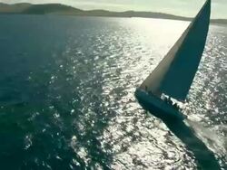 Brokenwood, the 54ft yacht sailed by Sailors with Disabilities in the 2009 Sydney to Hobart Yacht Race; Hobart. Skippered by David Pescud, Australia Stock Footage