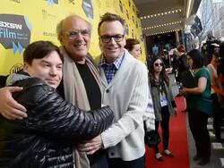 Mike Myers, Shep Gordon arrive at the premiere of "Supermensch" - 2014 SXSW Music, Film + Interactive Festival - Day Three Stock Footage