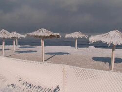 beach and blizzard Stock Footage