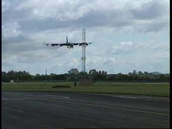 UK: AMERICAN B-52 BOMBERS FLY IN TO RAF FAIRFORD News Clip