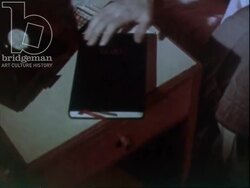 Young lady writes diary with French VO, c.1960 Stock Footage