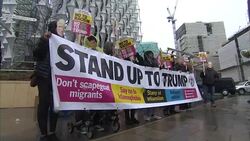 Anti-Trump protest outside the US embassy in London News Clip