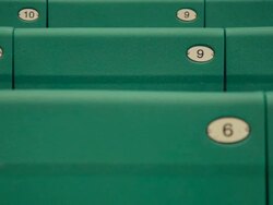 Dolly : green grandstand Stock Footage