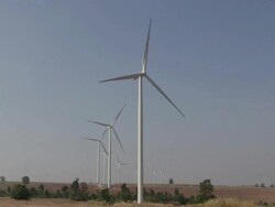 Wind mill electrical power plant Stock Footage