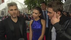 INTERVIEW - Zac Efron, Emily Ratajkowski, Max Joseph on the movie being on a different level,money, electronic music, being a performer at 'We Are Your Friends' Premiere Stock Footage