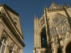 MS PAN cathedral Saint-Etienne de metz  / Metz, Lorraine, France Stock Footage