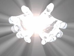 Crystal Hands of God opening up Stock Footage