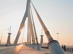 Dolly:Rama VIII Bridge in morning at bangkok city. Stock Footage