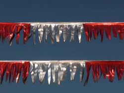 Shiny foil decorations. Decorating business for promotional advertising event. Dealership. Stock Footage