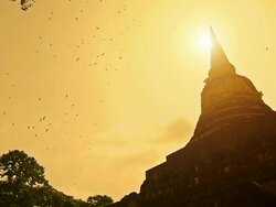 Sukhothai historical park Thailand Stock Footage