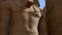 Statue of Ramesses II from Luxor Temple, Luxor Egypt Stock Footage