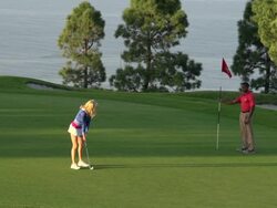 A woman playing golf. - Slow Motion Stock Footage