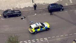 Police Officer Shot In Hackney Aerials News Clip
