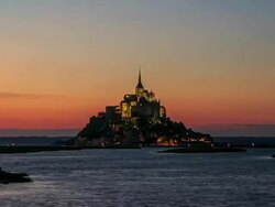 Time lapse : Mont Saint Michel, France at sunset Stock Footage