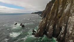Aerial Oregon Canon Beach Stock Footage