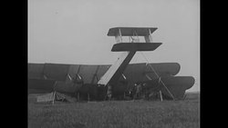Alcock and Brown's Vickers Vimy plane nose down in an Irish bog after 1919 transatlantic flight News Clip