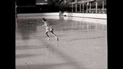 WS TS Girl ice skating on ice rink / United States Stock Footage