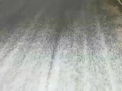 MS TU Water falling into water dam / Guatape, Antioquia, Colombia Stock Footage