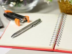 Office desk equipment for work Stock Footage