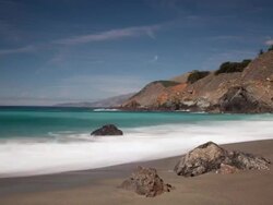 WS T/L Waves washing ashore, coastline / Big Sur, California, United States  Stock Footage