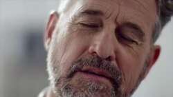 Artist thinking in his studio Stock Footage