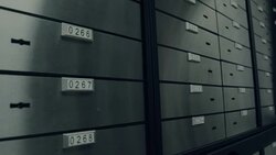 At bank. Room with safety deposit boxes Stock Footage