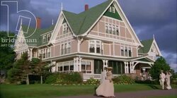 Exterior country inn with people in foreground, 1908 - reenactment Stock Footage